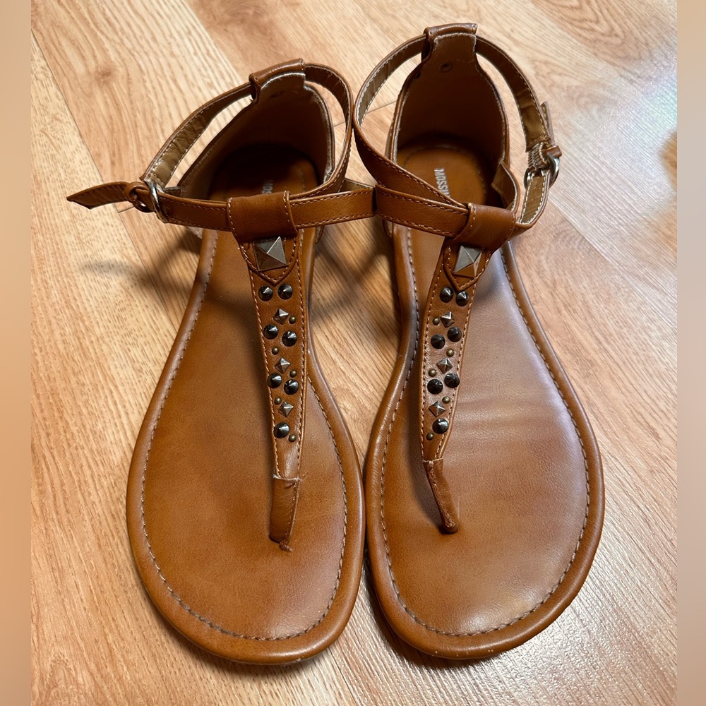 Brown Studded Strappy Sandals